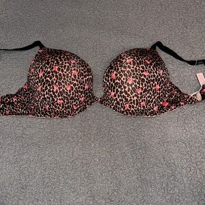 Victoria's Secret Leopard Print Bra with Pink Accents